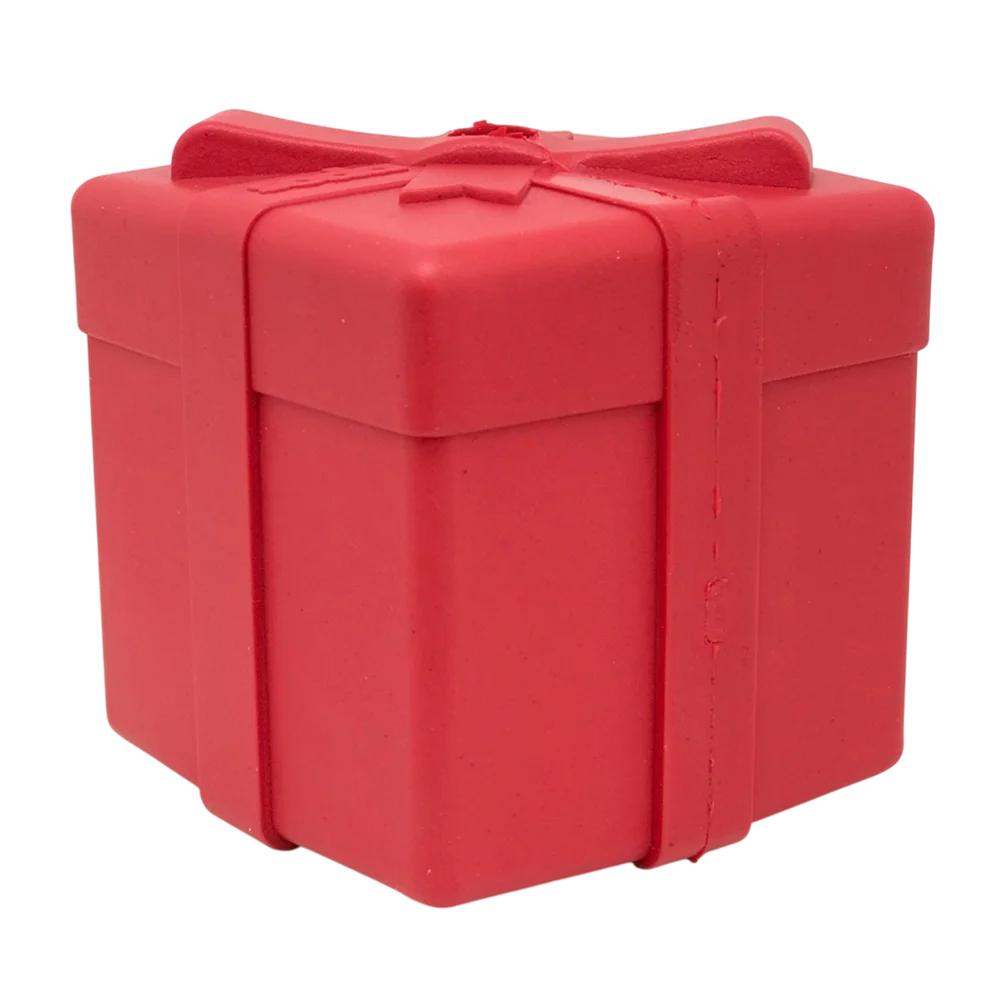 Gift Box eDispenser - Durable Rubber Treat Dispenser for Dogs | USA Made by SodaPup