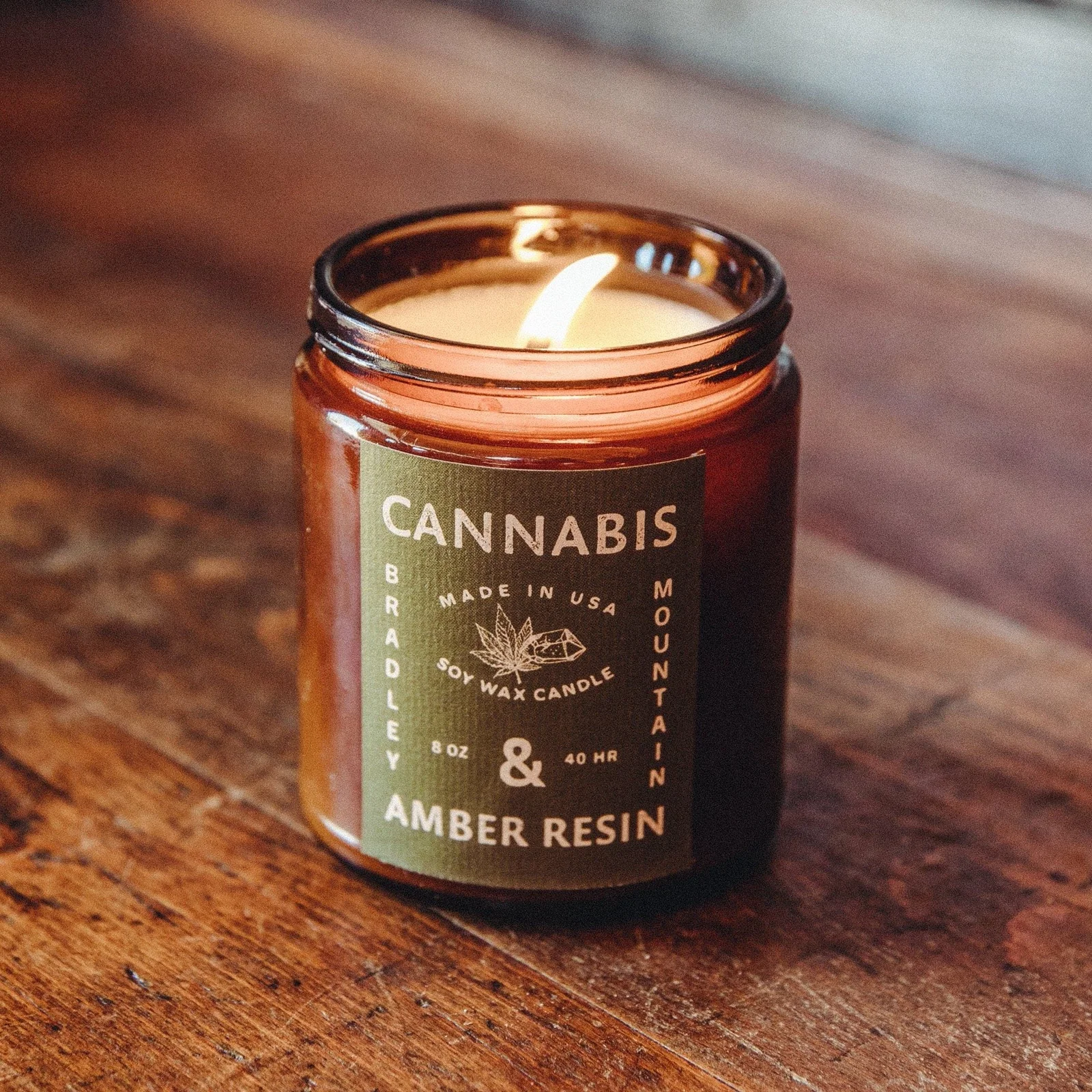 Cannabis & Amber Resin Candle by Bradley Mountain