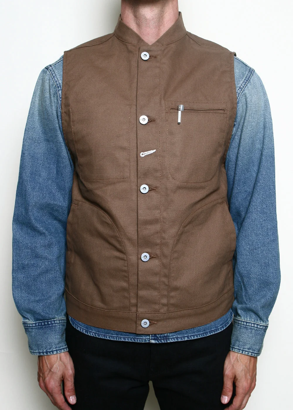 Supply Vest // Dry Wax Canvas Brown by Rogue Territory