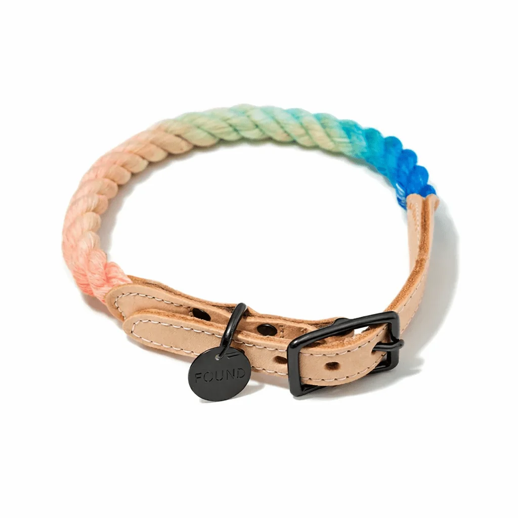 Sweet Pea Cotton Rope Cat & Dog Collar – Matte Black Hardware by Found My Animal