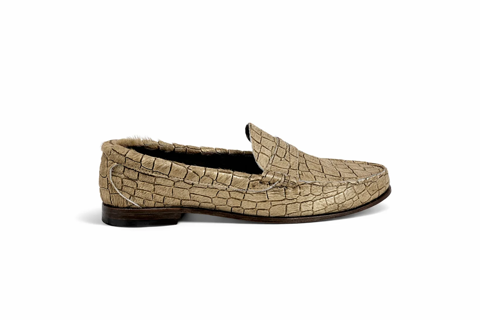 KKB Penny Loafer: Gold Hair-On Leather by Quoddy