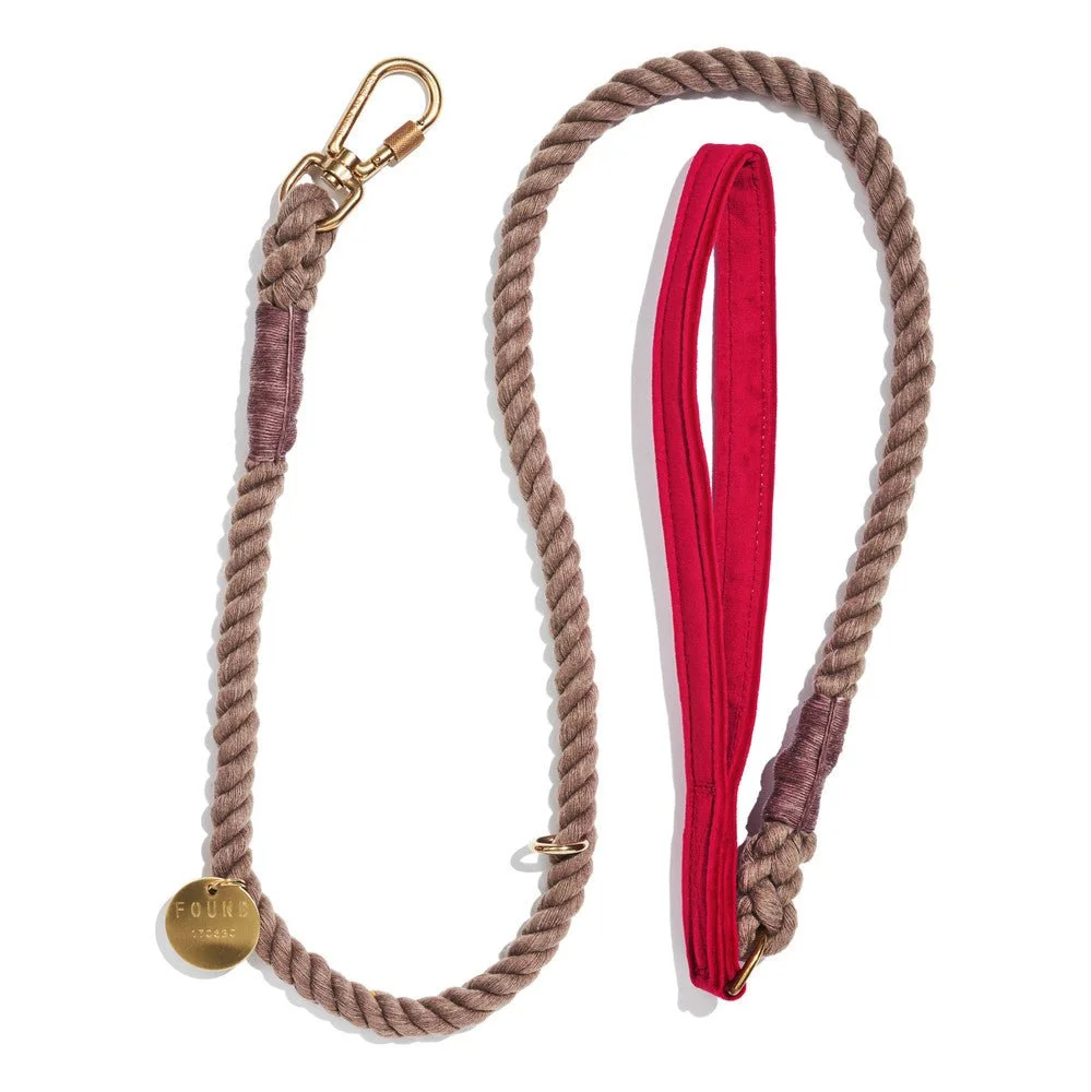 Red Washable Velvet Animal Leash by Found My Animal
