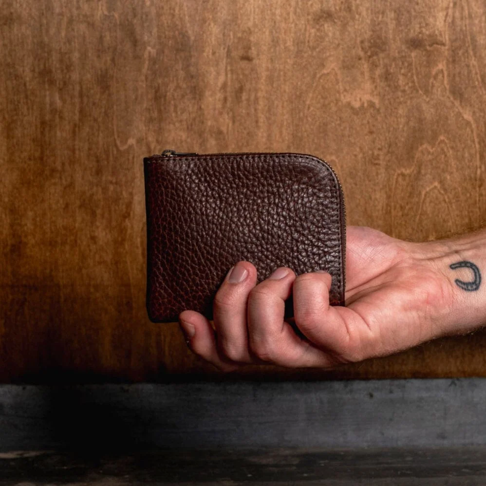 Zip Wallet - Walnut Leather by Bradley Mountain
