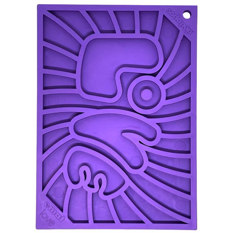 Groovy Love eMat - Small Enrichment Lick Mat| Retro Peace & Love Design | SodaPup by SodaPup
