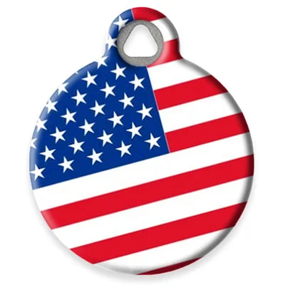American Flag Pet ID Tag by Dog Tag Art by Lupine Pet