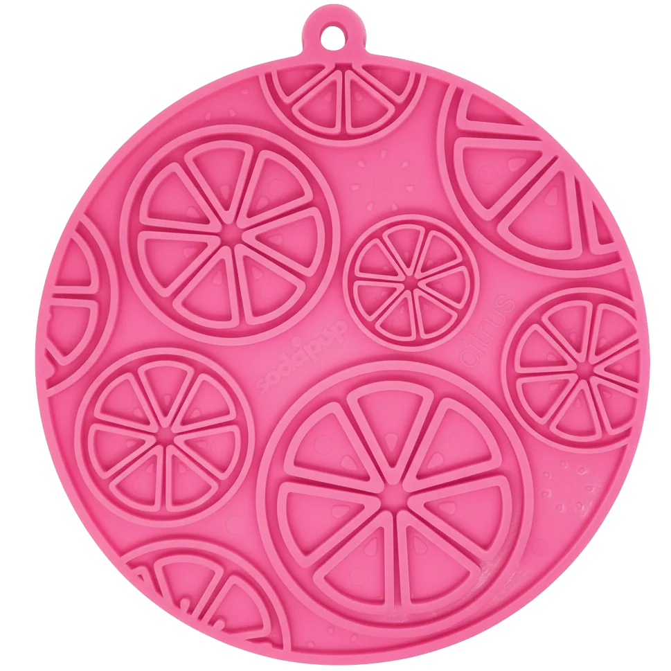 Citrus Design eMat - Enrichment Lick Mat For Dogs and Cats - with Suction Cups | USA Made by SodaPup