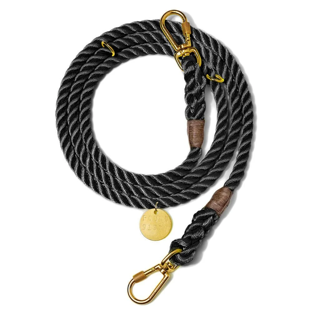 Black Rope Dog Leash, Adjustable & Durable - Found My Animal by Found My Animal