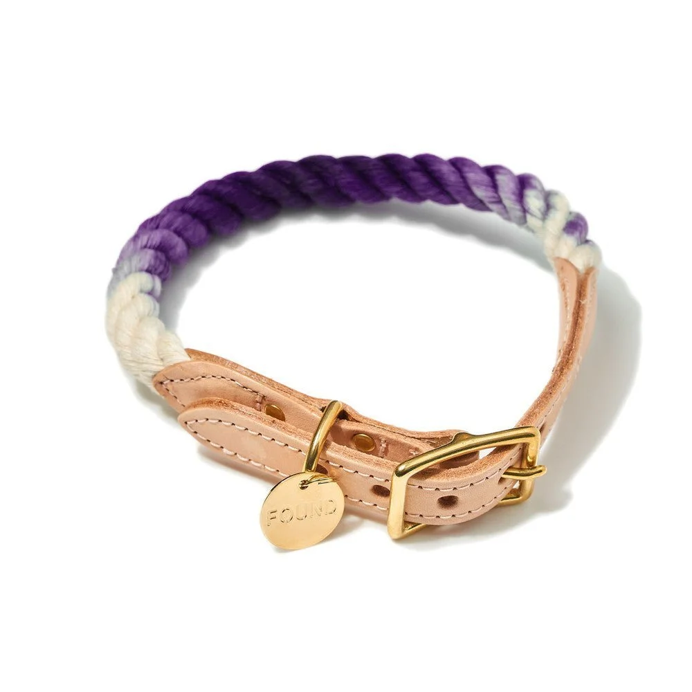 Purple Ombre Cotton Rope Cat & Dog Collar by Found My Animal