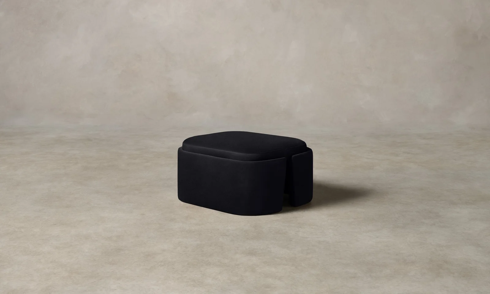 The Separa Ottoman - Costa Leather Jet by Maiden Home