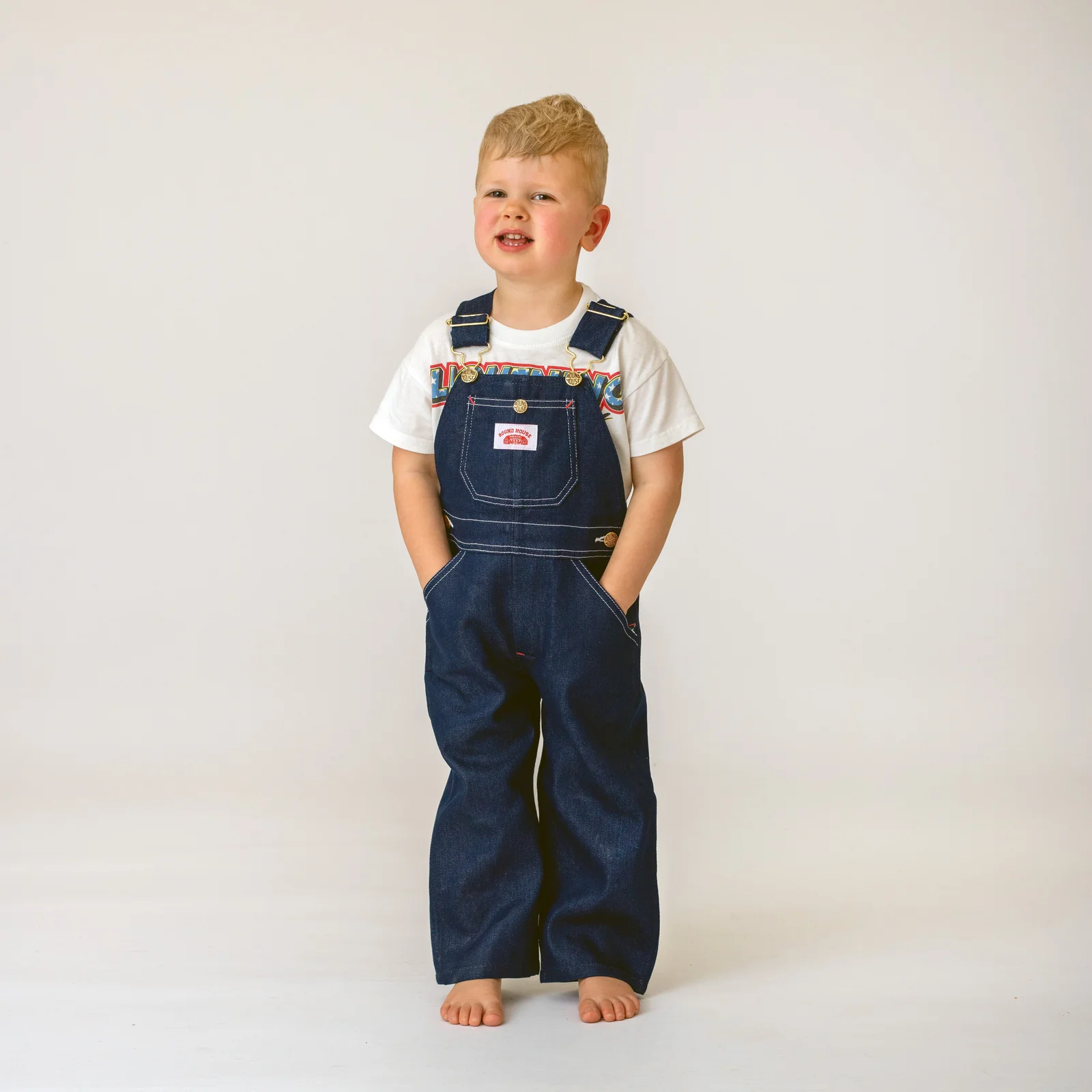 #7 Kids Premium Blue Denim Bib Overall by Round House