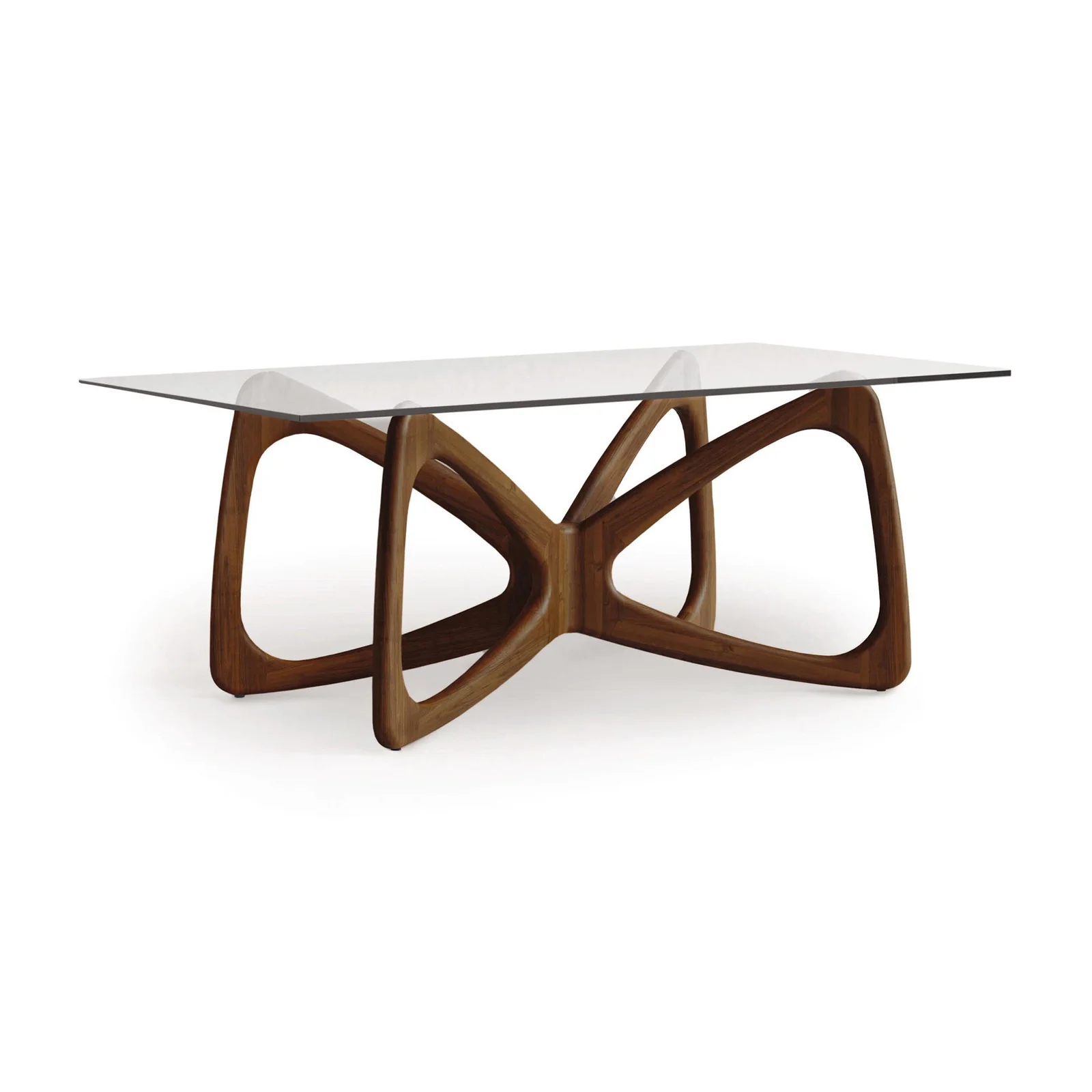 Butterfly Glass Top Dining Table by Vermont Woods Studios