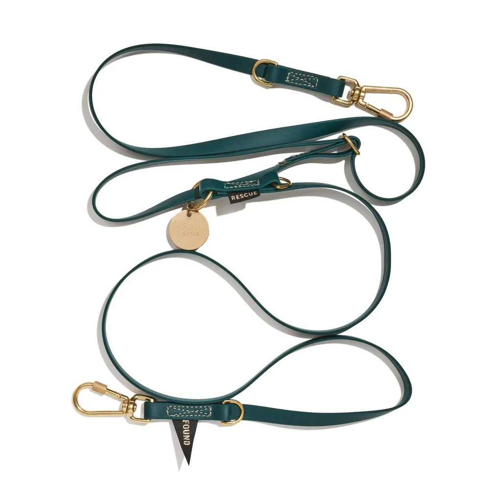 New! Water-Resistant Adjustable 7ft Leash, Hunter Green | Found My Animal by Found My Animal