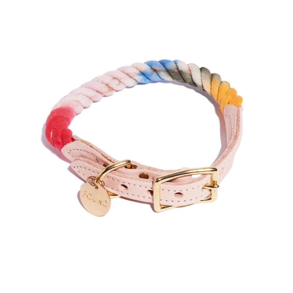 The Henri Ombre Cotton Rope Cat & Dog Collar by Found My Animal