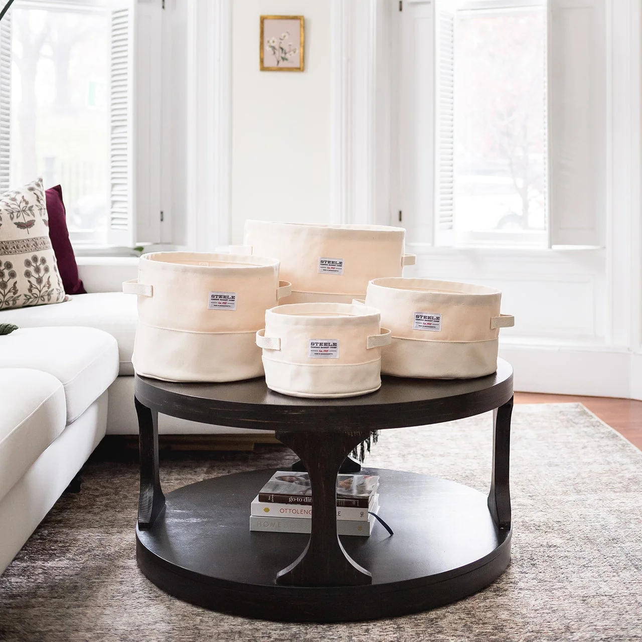 Round Canvas Storage Bin Set by Steele Canvas