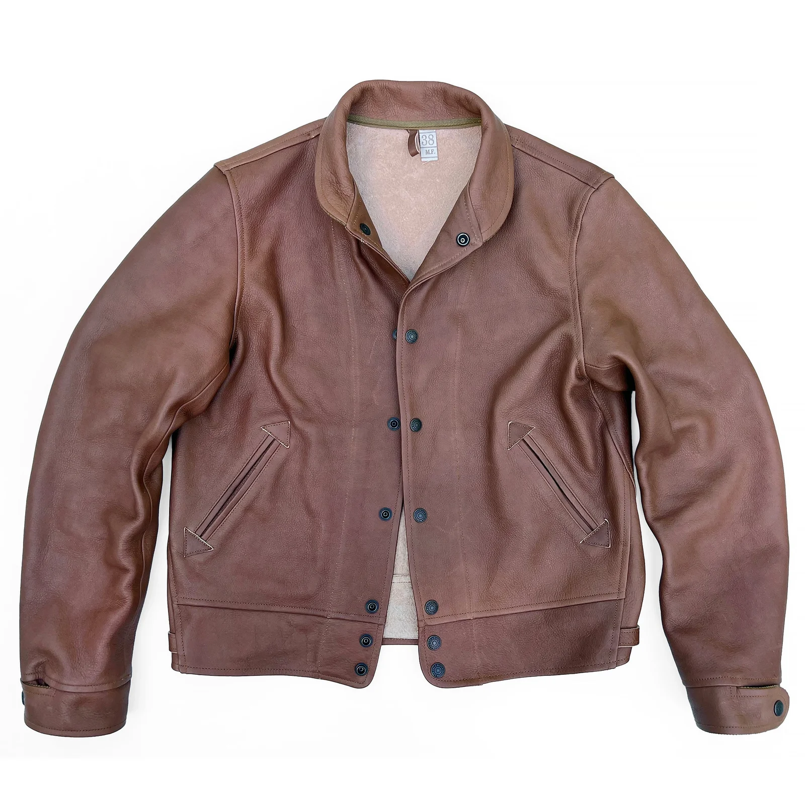 Campus "Stud" Jacket - "Bison" - Brown Veg-Tan Leather by Mister Freedom
