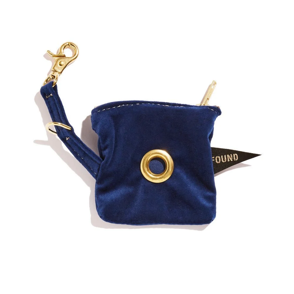 Navy Velvet Poop Bag Pouch by Found My Animal