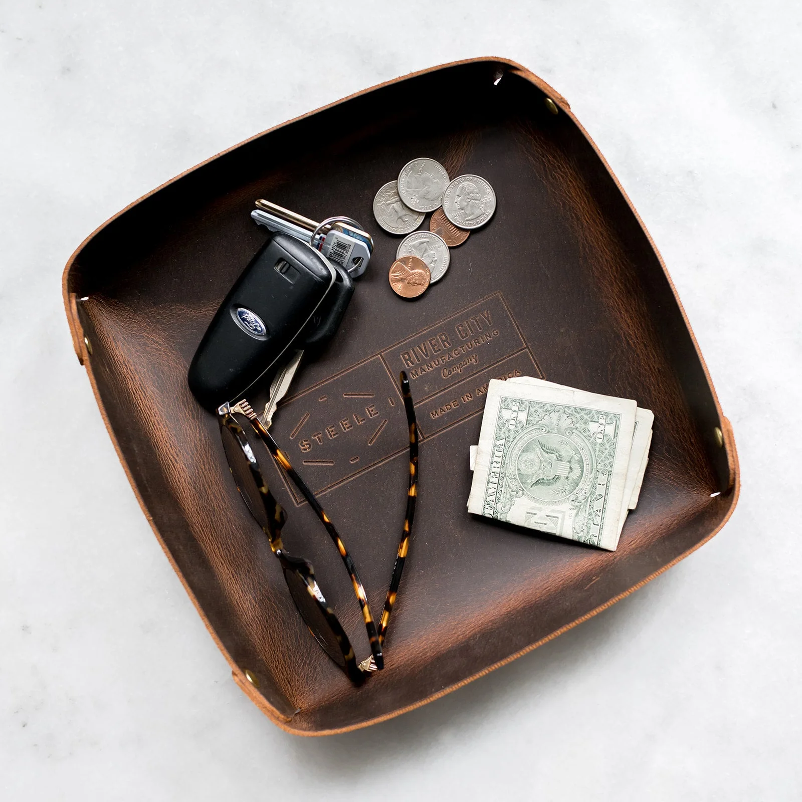 Leather Valet Tray by Steele Canvas