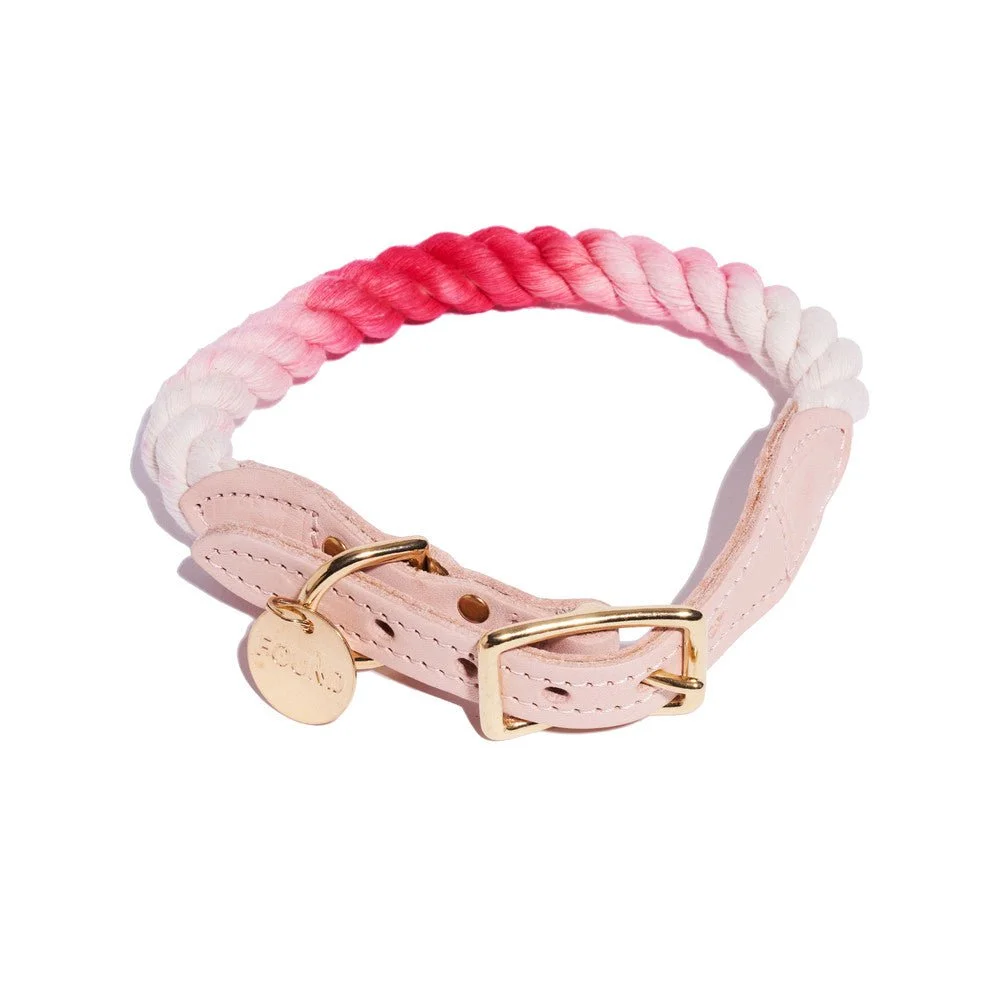 Scarlet Ombre Cotton Rope Cat & Dog Collar by Found My Animal