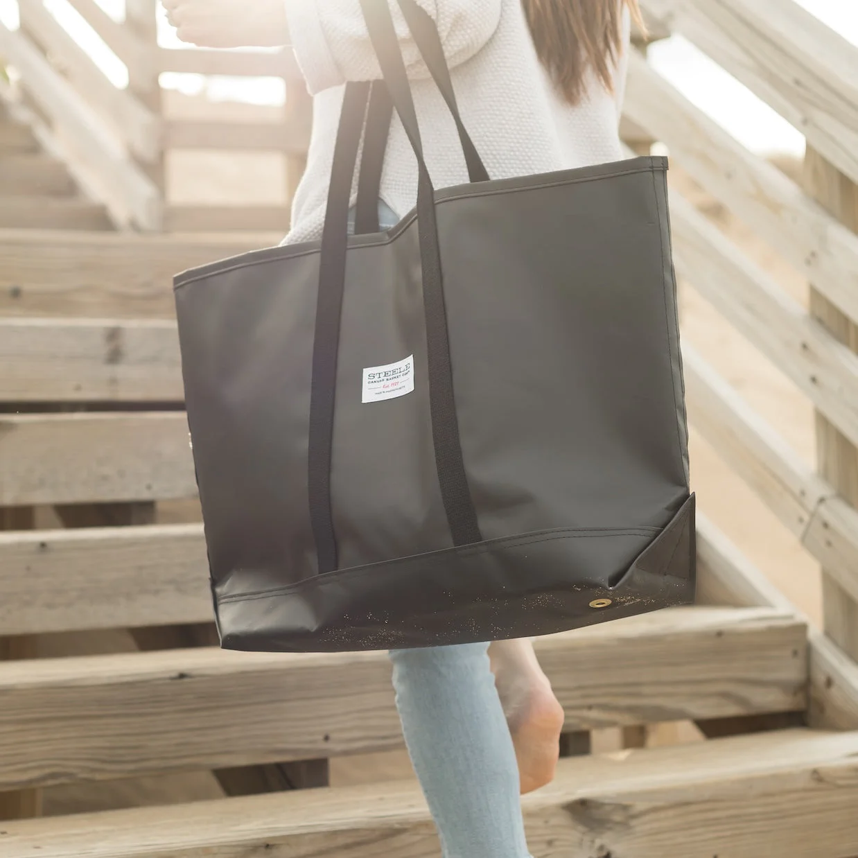 Black Water-Resistant Steeletex Tote by Steele Canvas