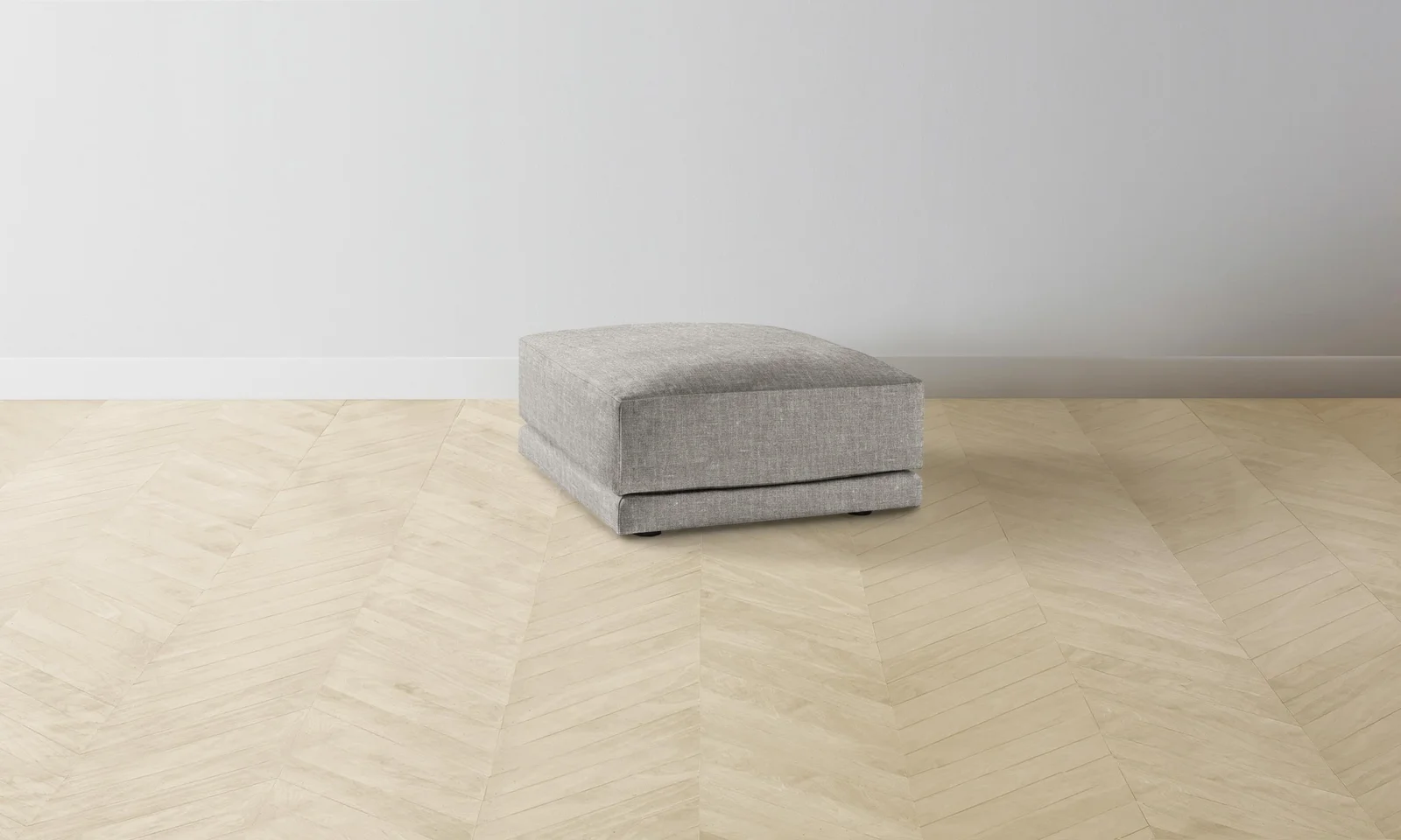 The Jones Ottoman - Heritage Belgian Linen Agate by Maiden Home