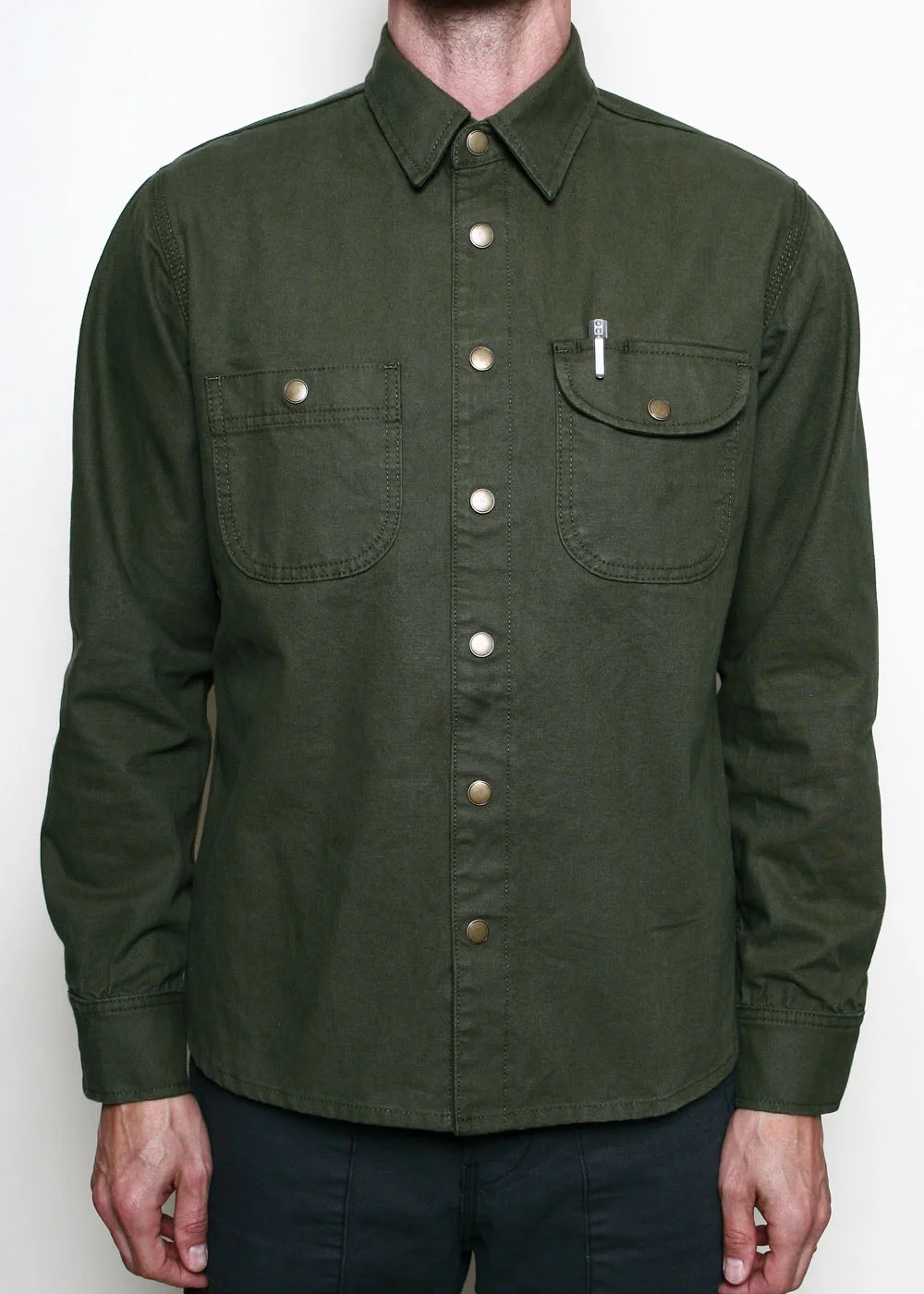 Work Shirt // Dyed Canvas Olive by Rogue Territory