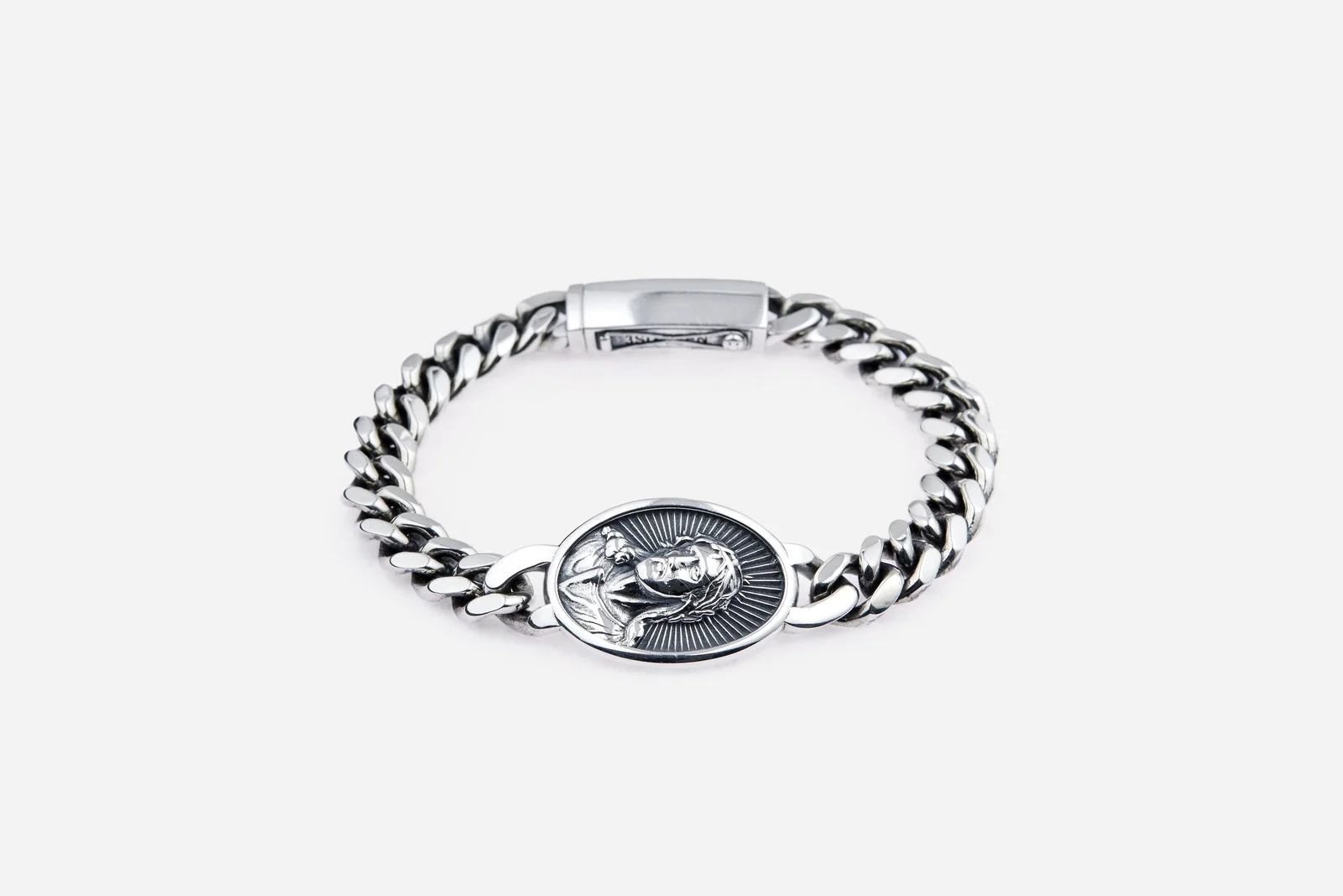 "Jesus Peace" Cuban Bracelet ~ Sterling Silver by 3sixteen