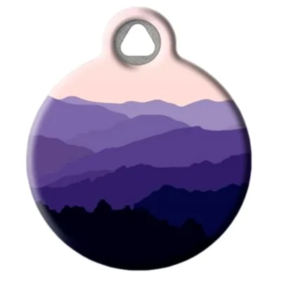Purple Mountain Pet ID Tag by Dog Tag Art by Lupine Pet