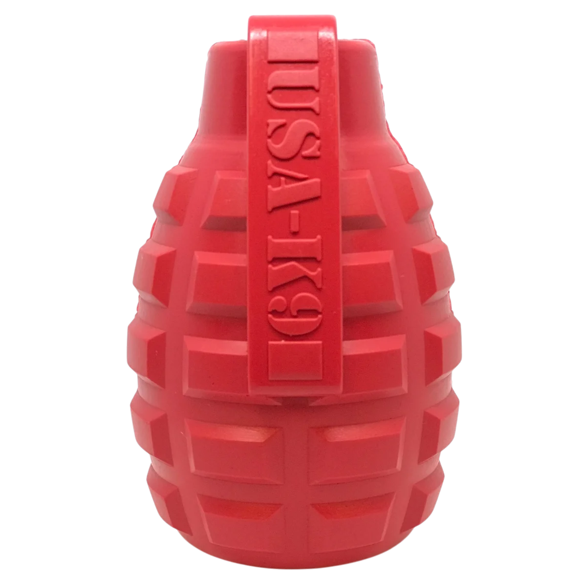 USA-K9 Grenade Rubber Dog Chew Toy | K9 Handler eDispenser Toy | Red & Blue | USA Made by SodaPup