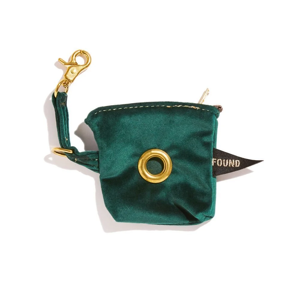 Emerald Velvet Poop Bag Pouch by Found My Animal