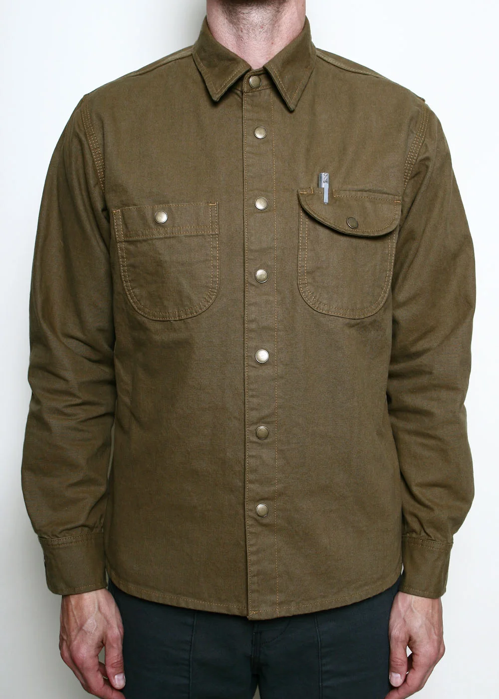 Work Shirt // Dyed Canvas Golden Brown by Rogue Territory