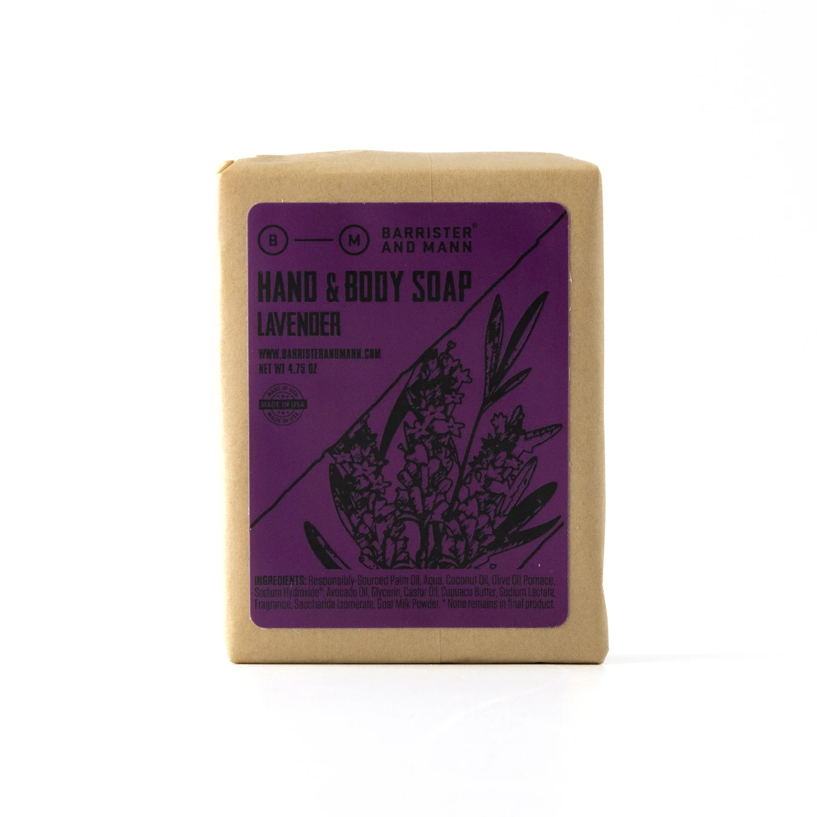 Hand & Body Soap: Lavender by Barrister and Mann