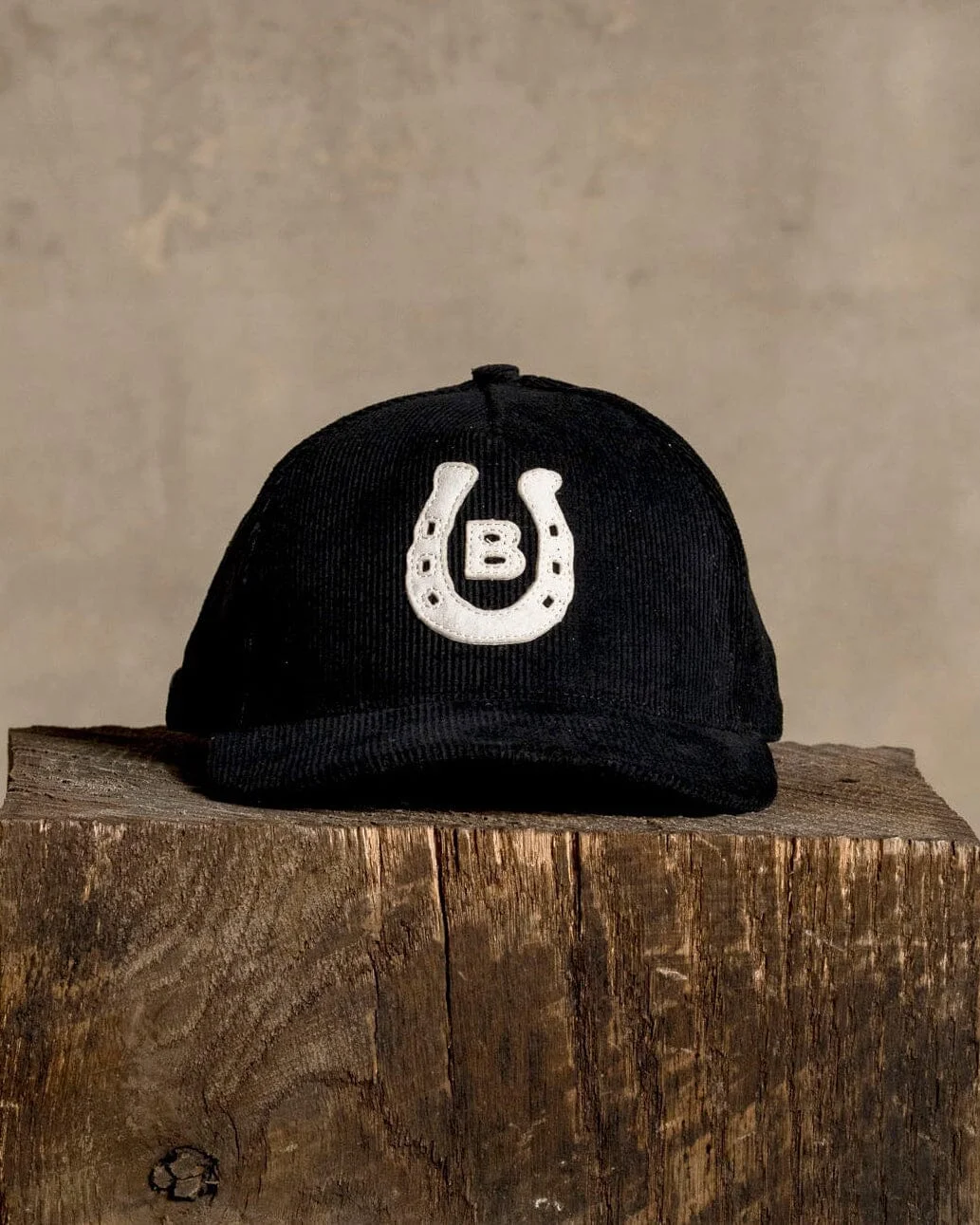 Horseshoe Appliqué Hat - Black Cord by Bradley Mountain