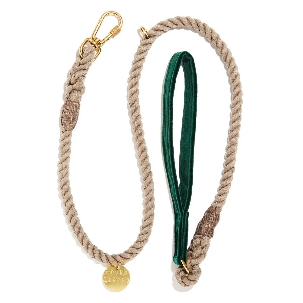 Emerald Washable Velvet Animal Leash by Found My Animal