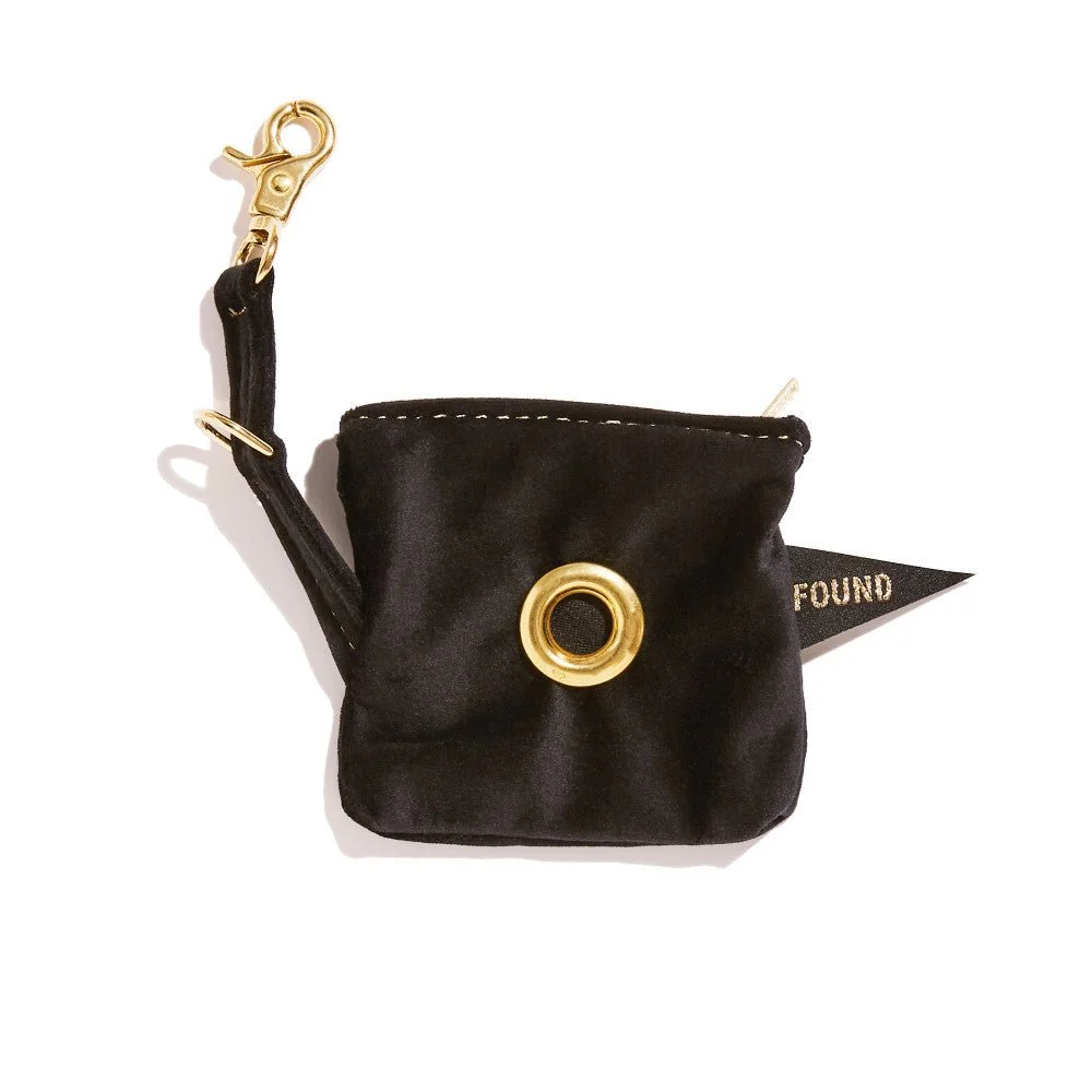 Black Velvet Poop Bag Pouch by Found My Animal