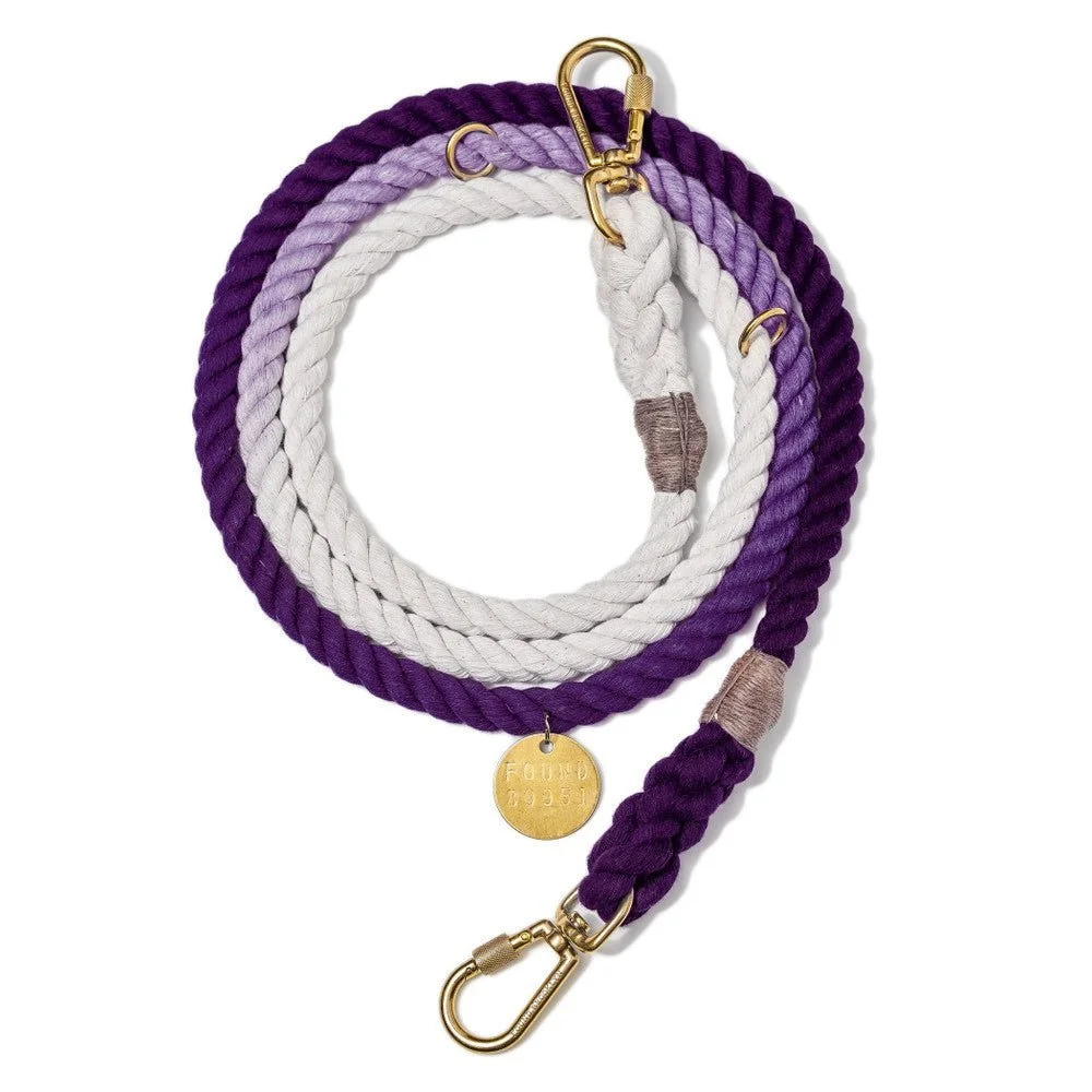 Purple Ombre Cotton Rope Dog Leash | Adjustable | Found My Animal by Found My Animal