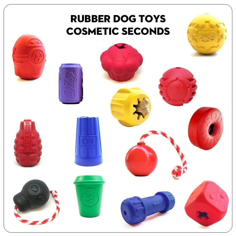 Bulk Rubber Dog Chew Toys & Treat Dispensers for Daycares | 20-Pack Cosmetic B Grade by SodaPup