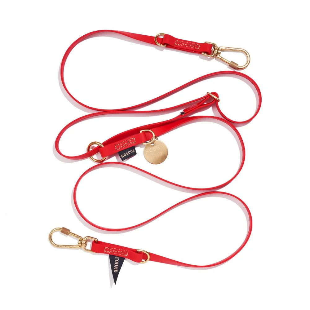 New! Water Resistant Adjustable 7ft Leash, Red | Found My Animal by Found My Animal
