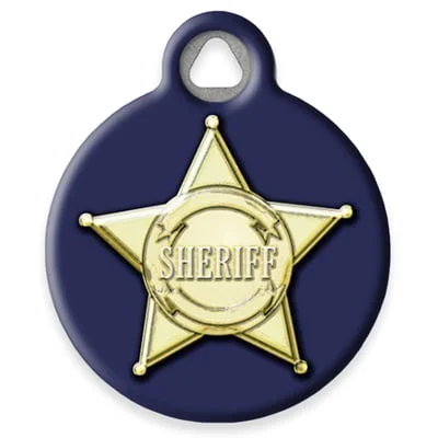 Sheriff Badge Pet ID Tag by Dog Tag Art by Lupine Pet