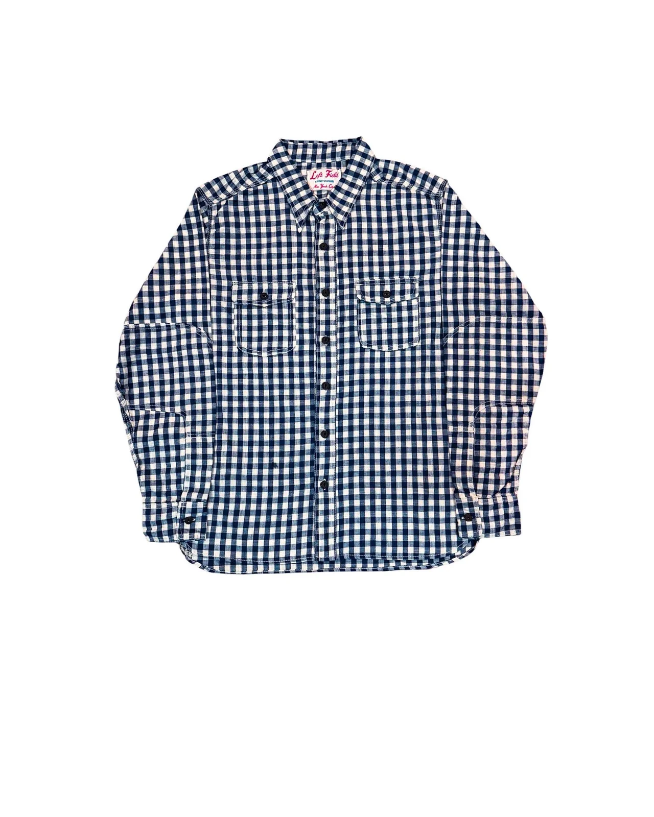 Japanese Selvedge Indigo check 100% Cotton work shirt by Left Field NYC
