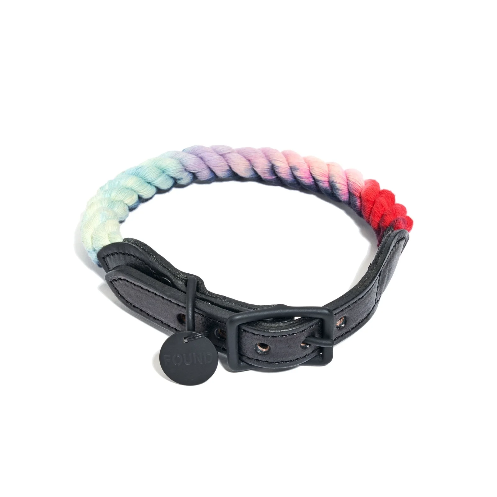 The Dioji Cotton Rope Cat & Dog Collar – Matte Black Hardware by Found My Animal
