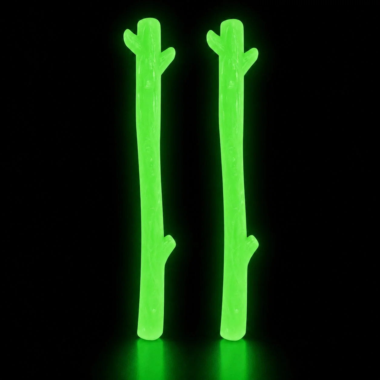 Glow in the Dark Dog Toy Bundle | Nylon Chew Stick + Rubber Retrieving Stick - not for resale by SodaPup