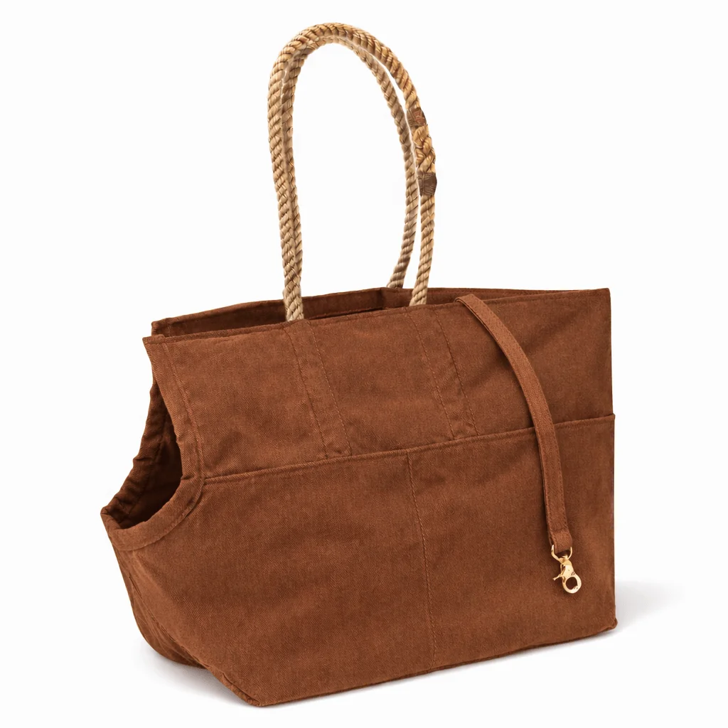Cinnamon Waxed Cotton Canvas Dog Carrier by Found My Animal
