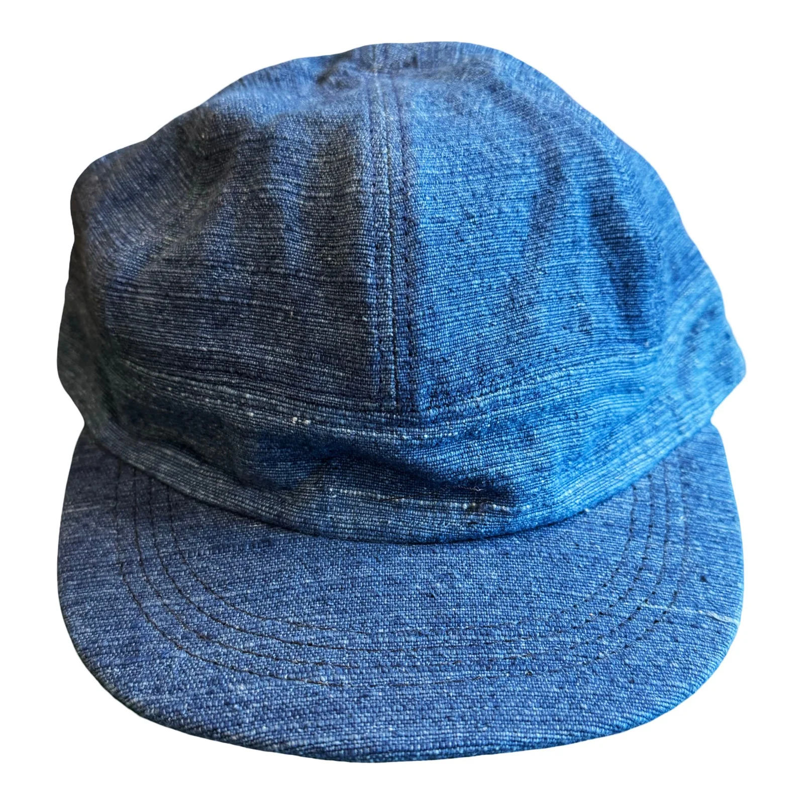Dark Natural Indigo hand loomed Engineer cap by Left Field NYC