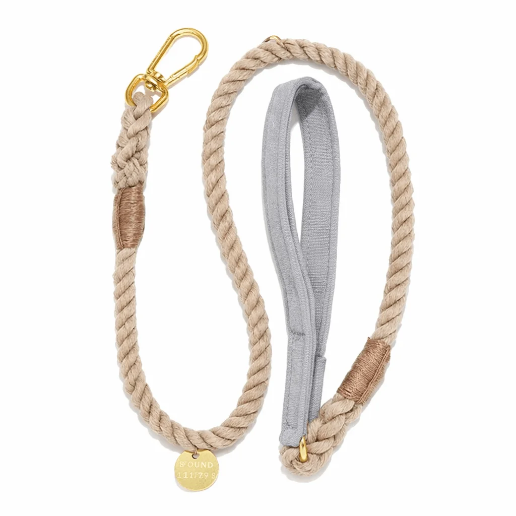 Gray Waxed Cotton Canvas Animal Leash by Found My Animal