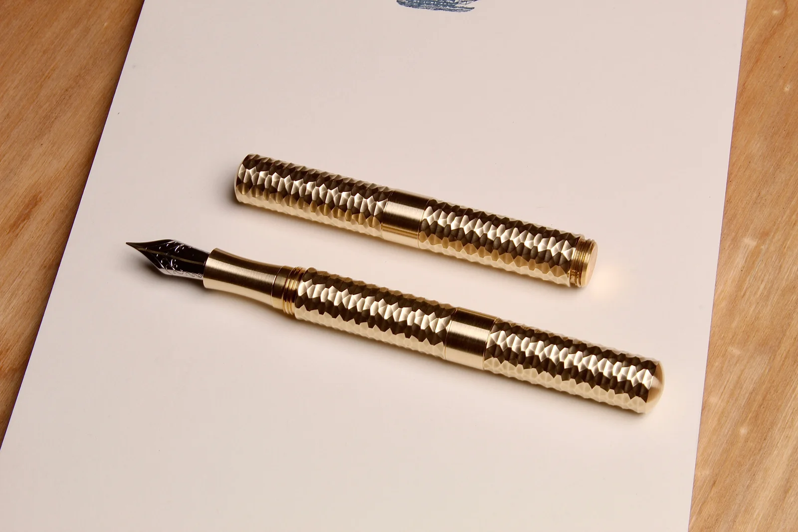 Solid Brass and Faceted Brass "Pocket Six" Fountain Pen by Schon DSGN
