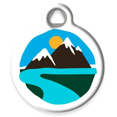 Colorful Mountains Pet ID Tag by Dog Tag Art by Lupine Pet