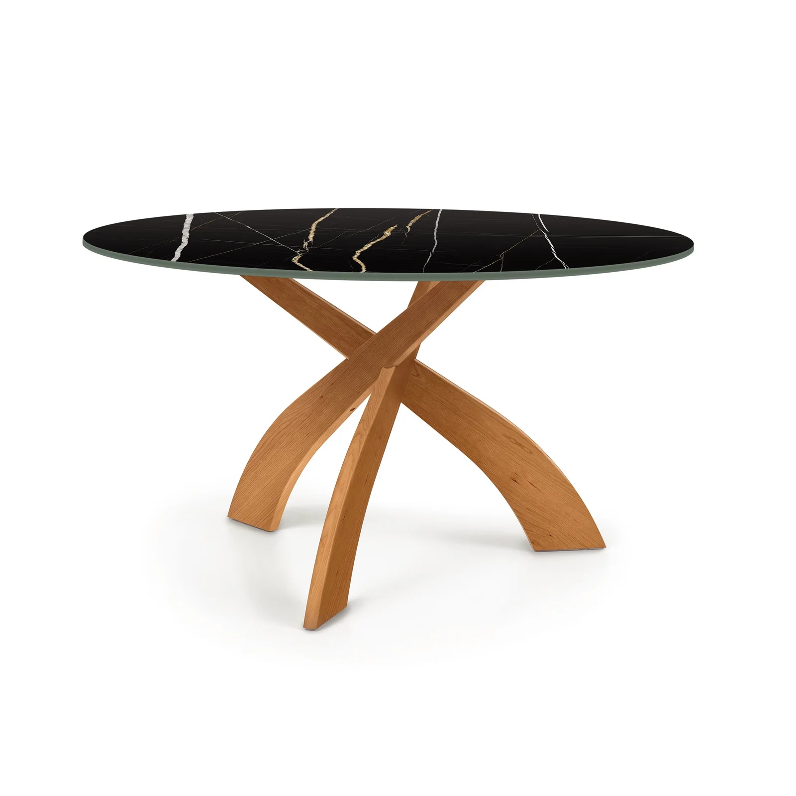 Entwine Round Sintered Stone Top Table by Vermont Woods Studios