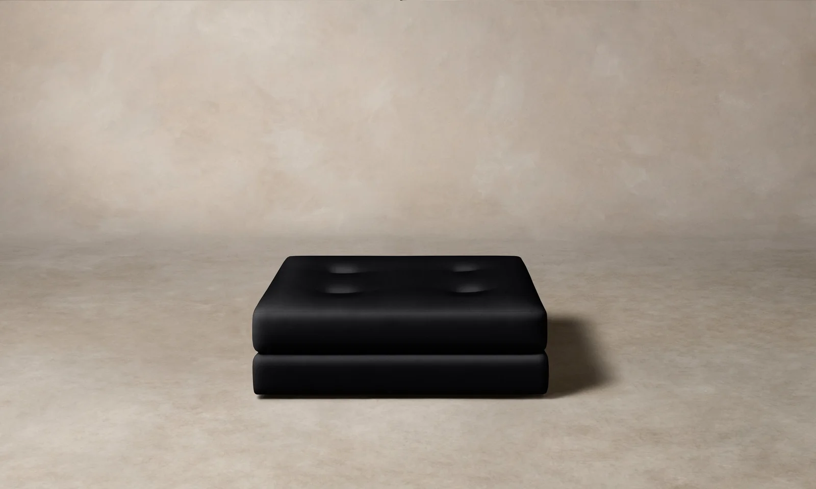 The Forma Ottoman - Costa Leather Jet by Maiden Home