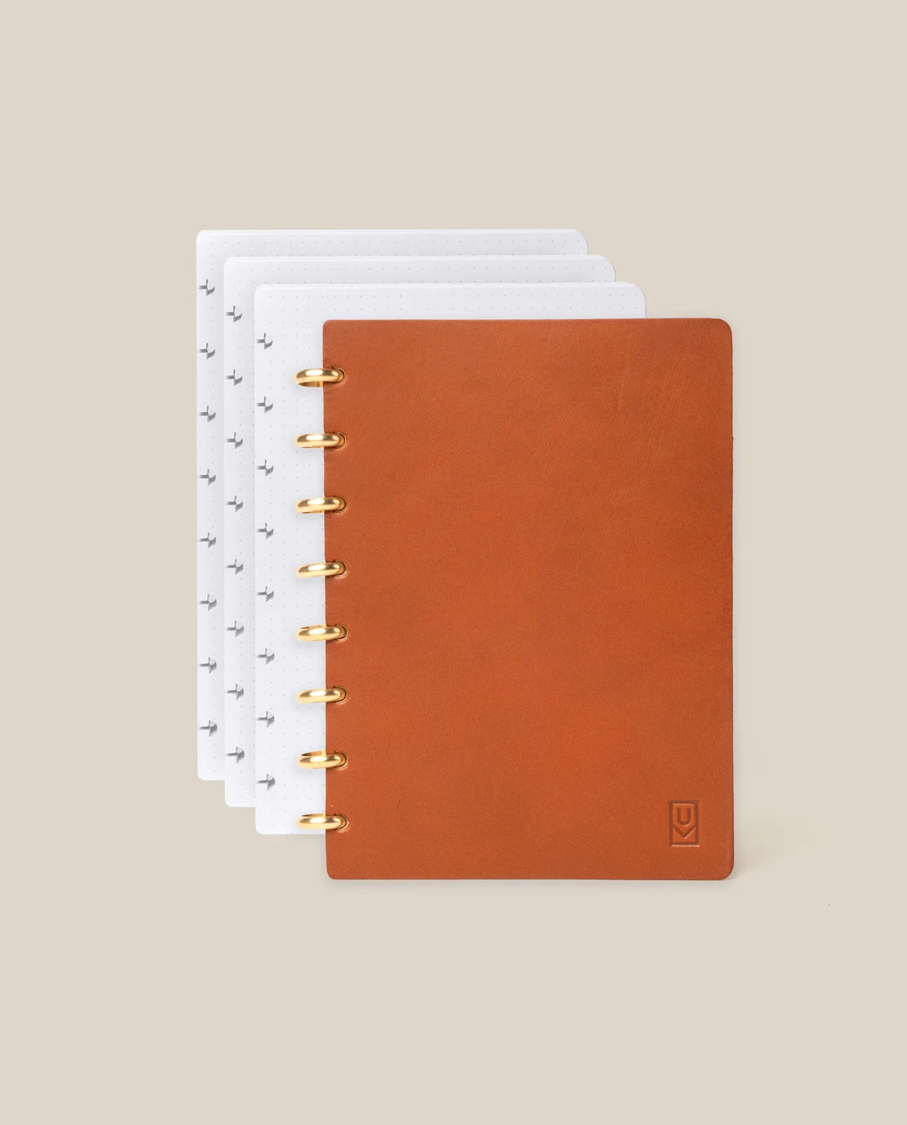 Discbound Heirloom Journal + 3 Refills (Tan Leather - Standard 6" x 8.5") by Ugmonk