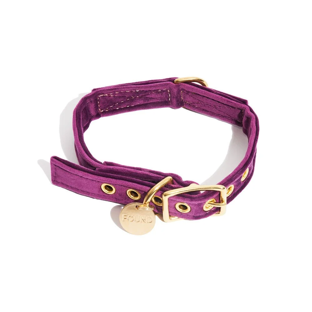 Purple Washable Velvet Cat & Dog Collar by Found My Animal